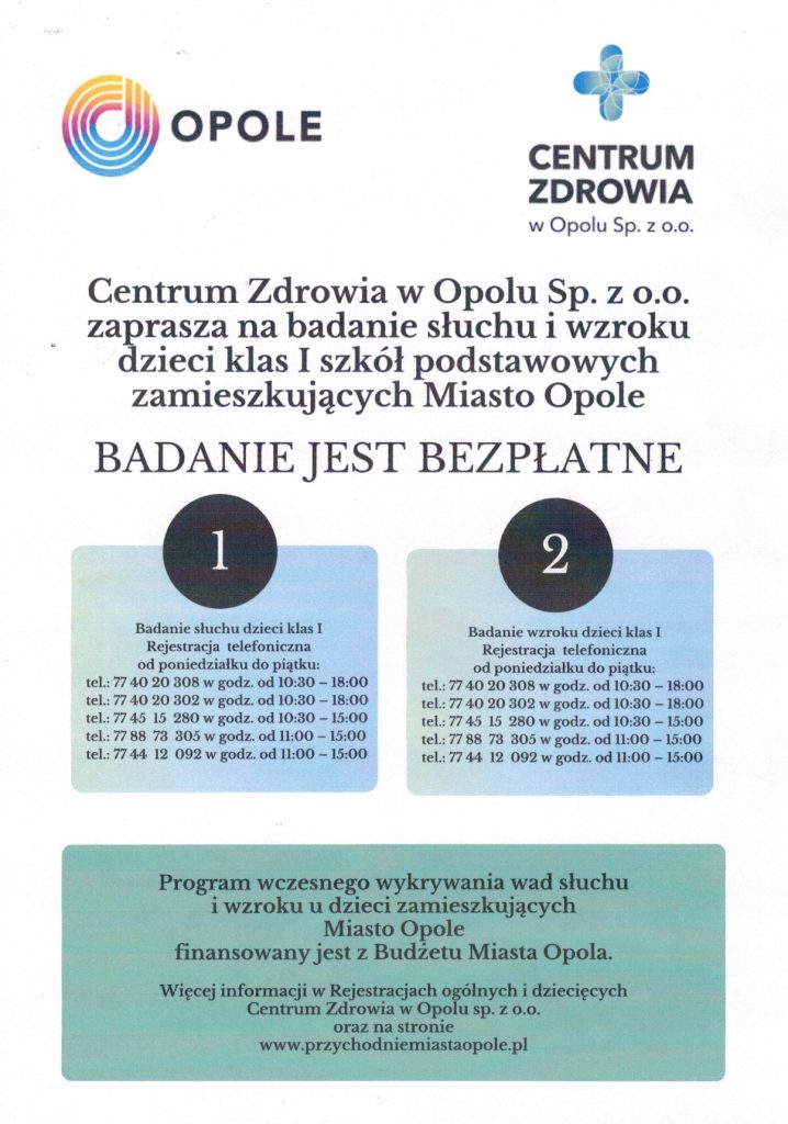 Badanie słuchu i wzroku
77 40 20 308