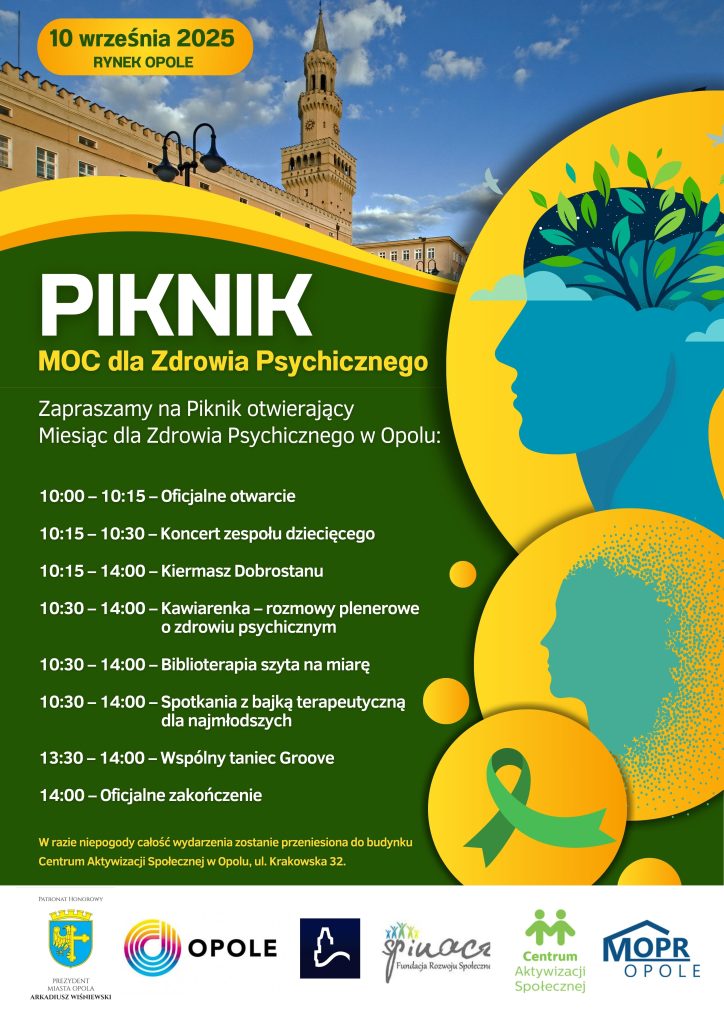 Piknik MOC dla Zdrowia Psychicznego 10 września 2025 Rynek Opole