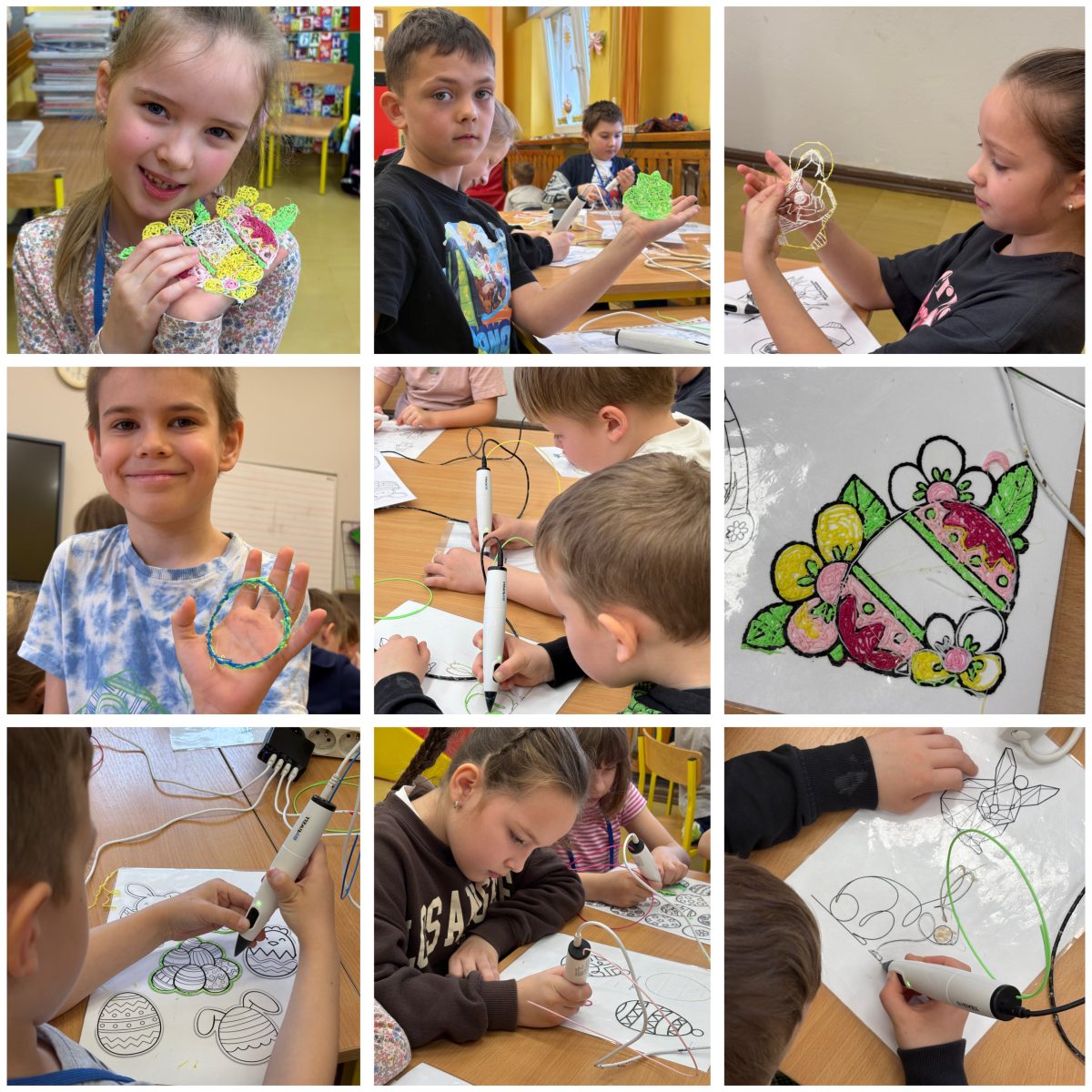 Wielkanocne warsztaty z długopisami 3D w klasie 1c